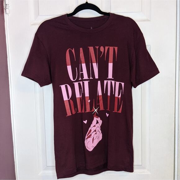Jeffree Star Cosmetics Dark Maroon Unisex Can't Relate Cotton T Shirt S - Picture 1 of 10